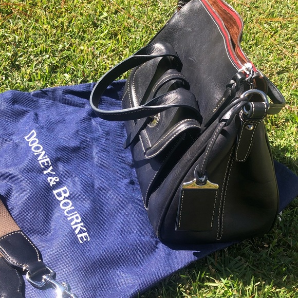Dooney & Bourke Navy Blue handbag with D&B detachable crossbody strap & dust bag - Picture 7 of 16